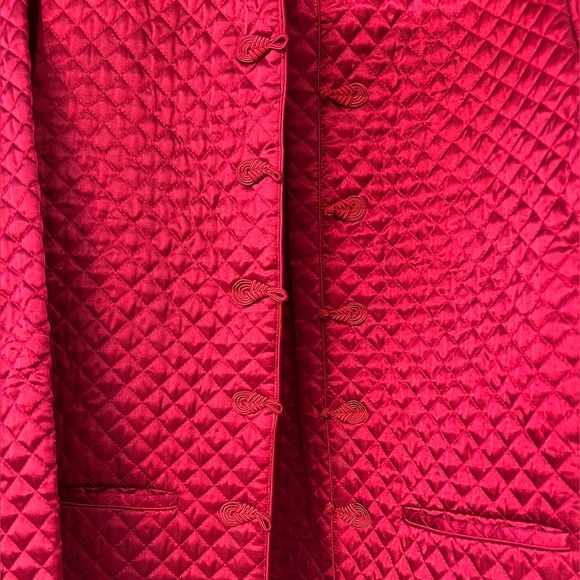 Carole Little Red Quilted Plush Jacket Coat | Oriental Flair | Medium - Picture 13 of 16